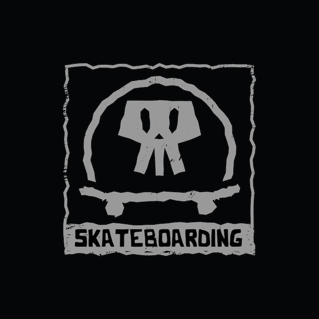 T-shirt con illustrazione di skateboard e design di abbigliamento