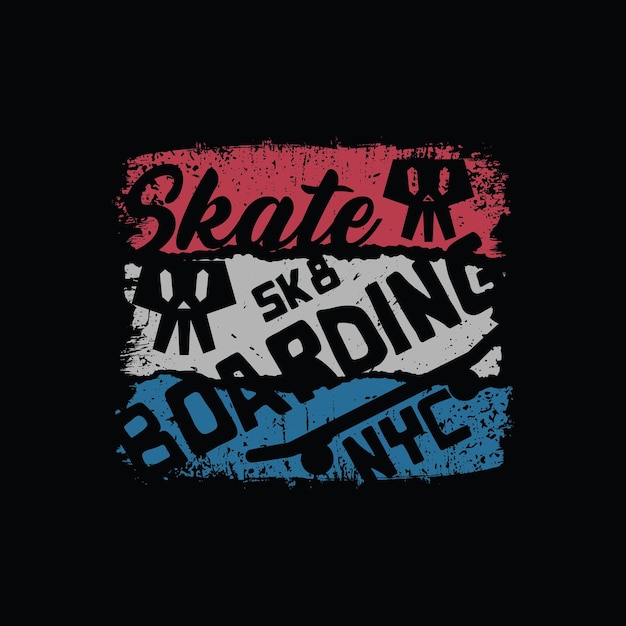스케이트보드 일러스트레이션 타이포그래피 티셔츠와 의류 디자인