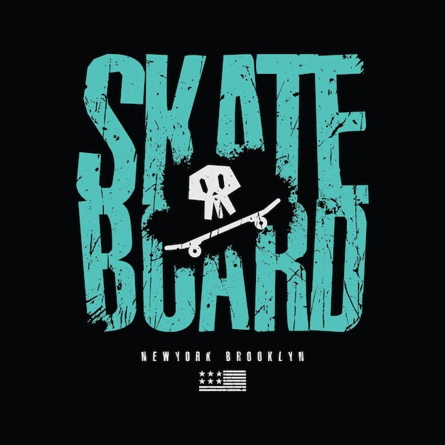 Skateboard illustration typography t shirt design