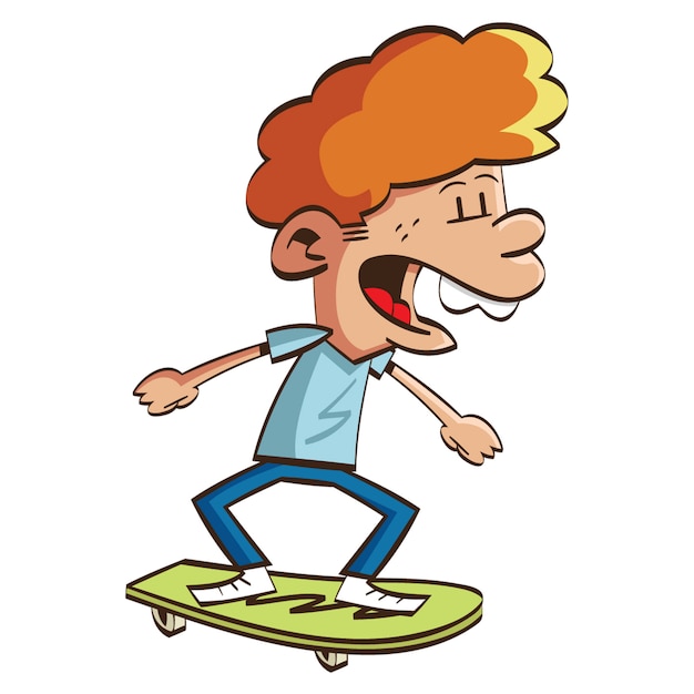 Vector skateboard jongen