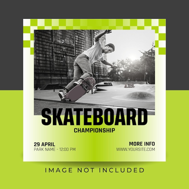 skateboard kampioenschap flyer sociale media postsjabloon