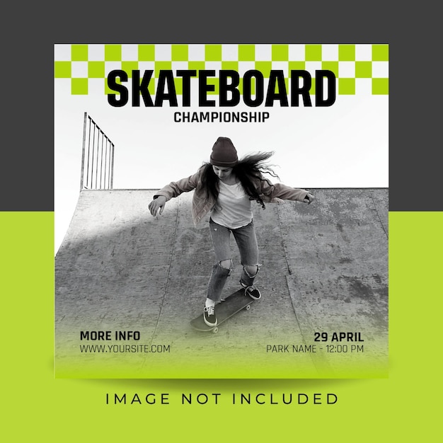 skateboard kampioenschap flyer sociale media postsjabloon