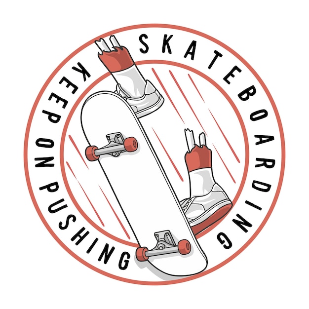 Vector skateboard keep on pushing