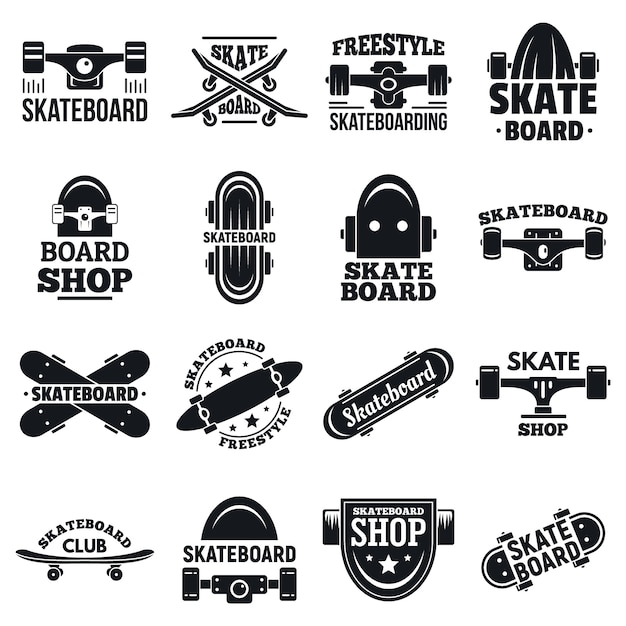 Skateboard logo set