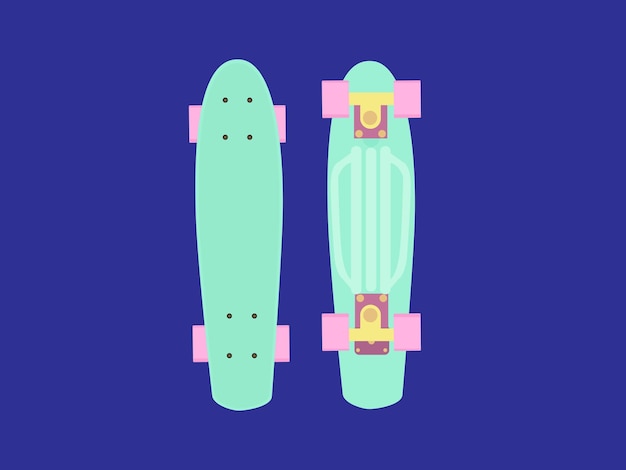 Vector skateboard longboard board sport skeet