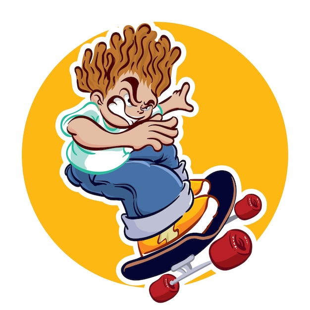 Vector skateboard player character