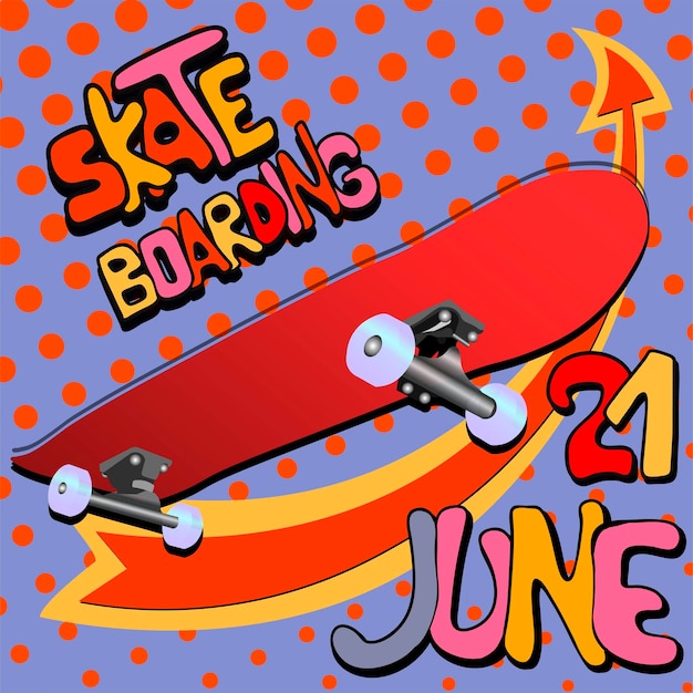 Skateboard poster Skateboarding dag Moderne stijl