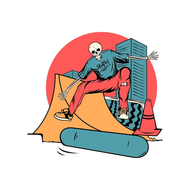 Skateboard Skelet Skate Vectorillustratie