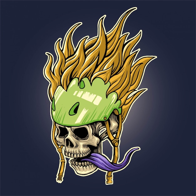 skateboard skull mascot