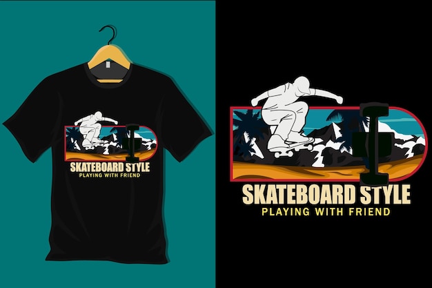 Skateboard Style Retro Vintage T Shirt Design