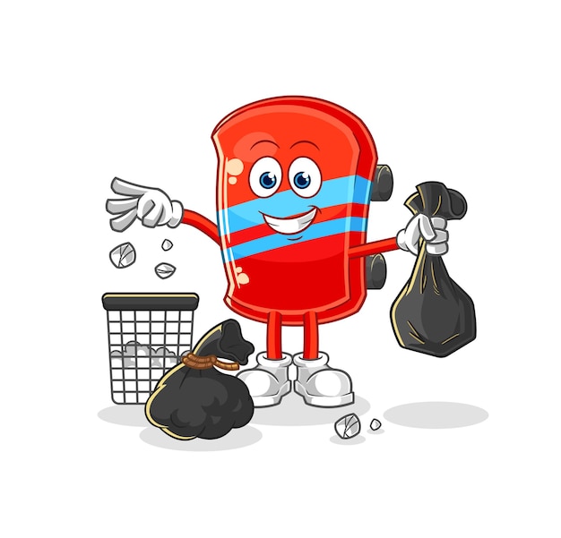 Skateboard Throw garbage mascot cartoon vector