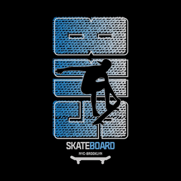 Vettore maglietta da skateboard e design di abbigliamento