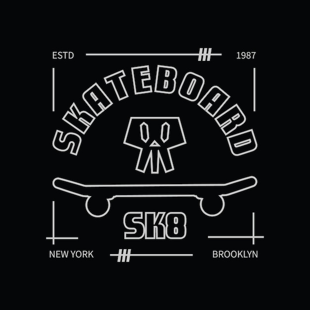 Skateboard vectorillustratie en typografie perfect voor t-shirts, hoodies, prints etc