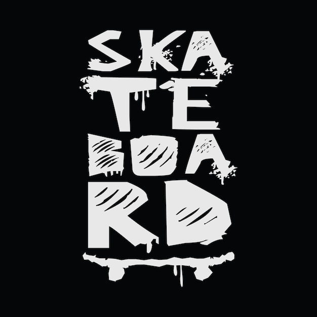 Vector skateboard vectorillustratie en typografie perfect voor t-shirts, hoodies, prints etc