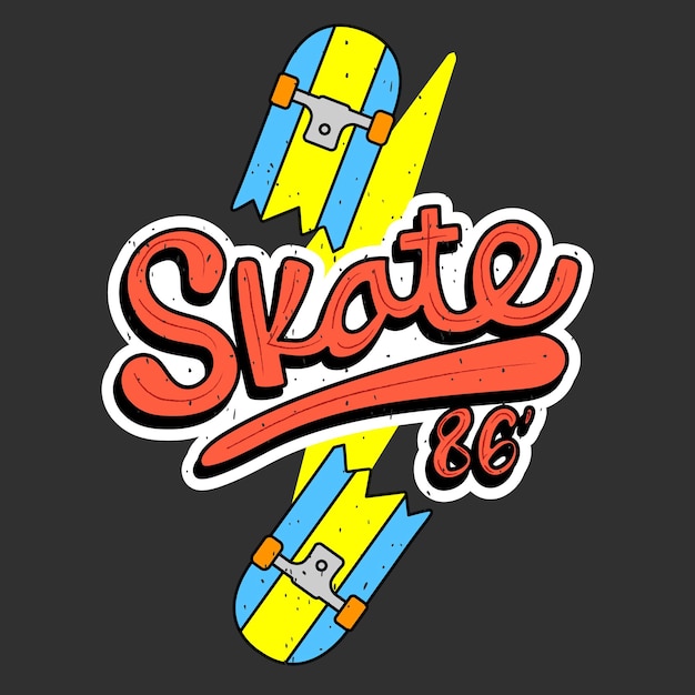 Vector a skateboard with the word skates on it