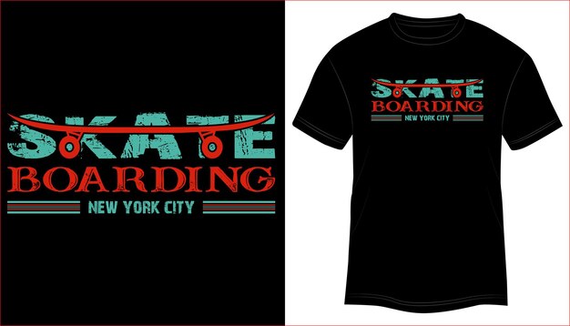 Skateboarden New York City T-shirt Design Typografie vectorillustratie