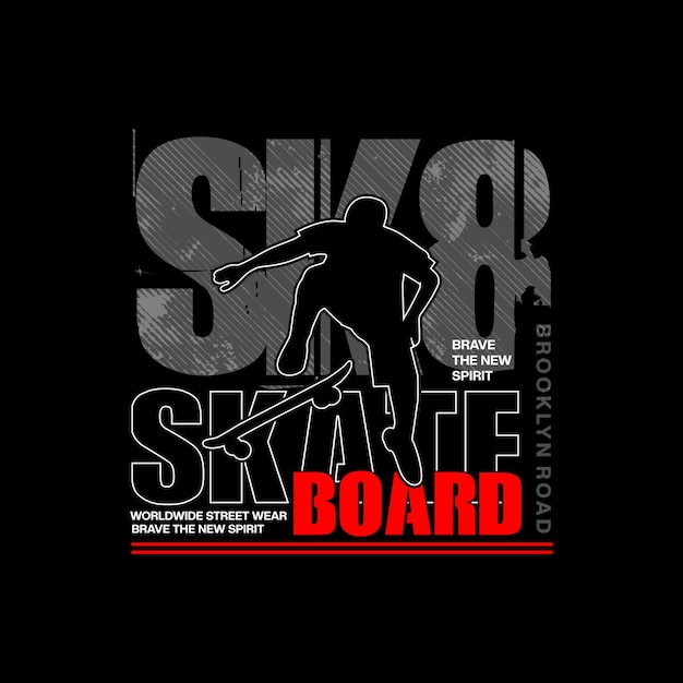 Skateboarden t-shirt ontwerp. Skate T-shirt print. premium vector