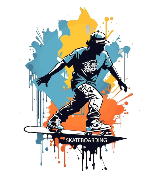 Vector skateboarder illustration vector design