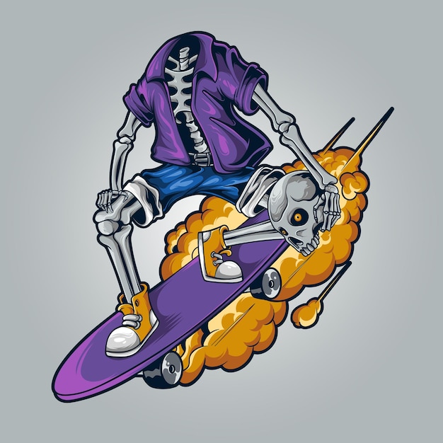 Skateboarder Skeleton illustration