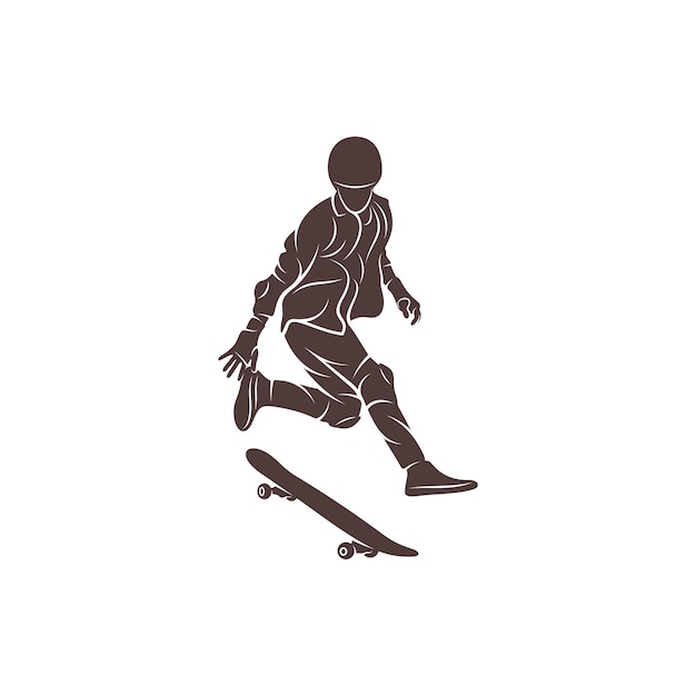 Skateboarder vector illustratie ontwerp Skateboarder logo ontwerpsjabloon