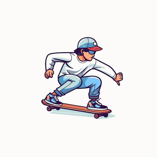 Skateboarder vector illustratie Skateboarder rijden op een skateboard