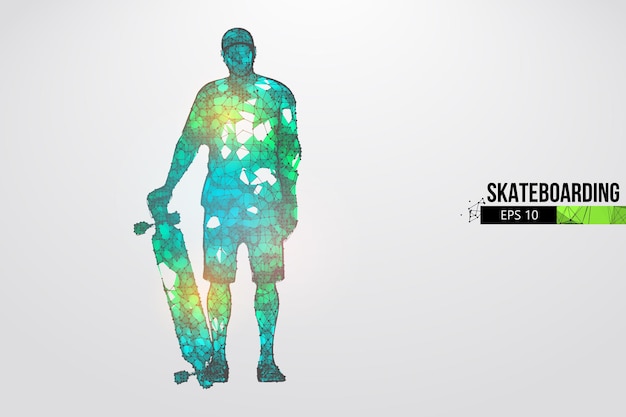 Skateboarding, abstract silhouette of a skateboarder