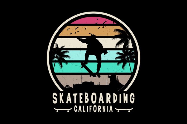 Skateboard design silhouette california