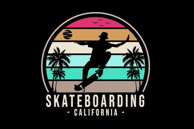 Skateboard design silhouette california