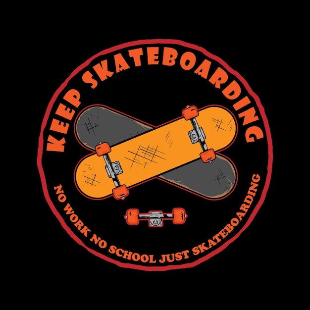 Skateboard incrociato per il vettore di abbigliamento tshirt con logo
