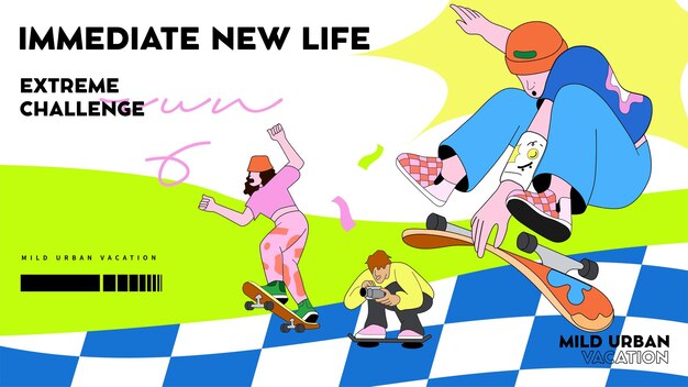 Vector skateboarding culture