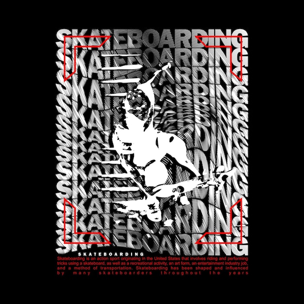 Vettore skateboard ripetizione grunge design tipografia disegno vettoriale testo illustrazione poster banner volantino cartolina segno t shirt grafica stampa ecc