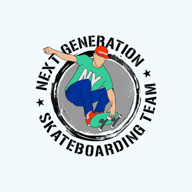 スケーター ブルックリン 次世代のタイポグラフィー シャツのグラフィックデザイン