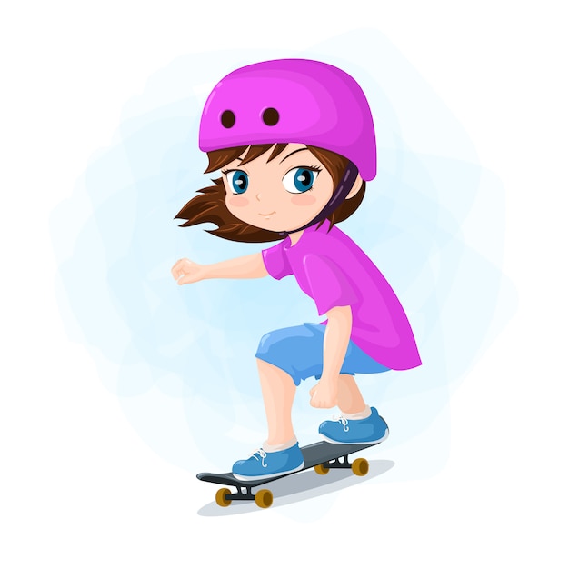 Vector skater girl illustration