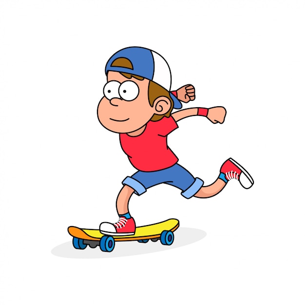 Skater jongen retro cartoon