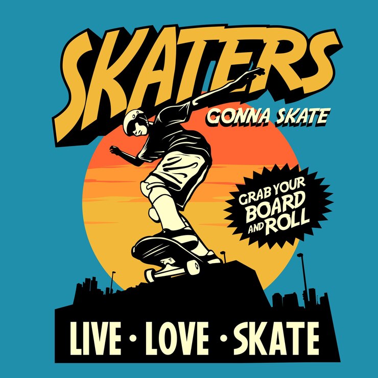 Vector skaters comic omslagafbeelding