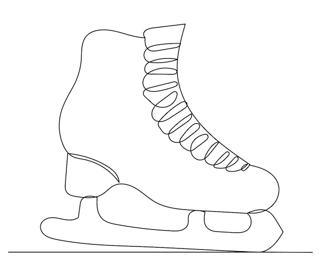 Skates continuous line drawing vector