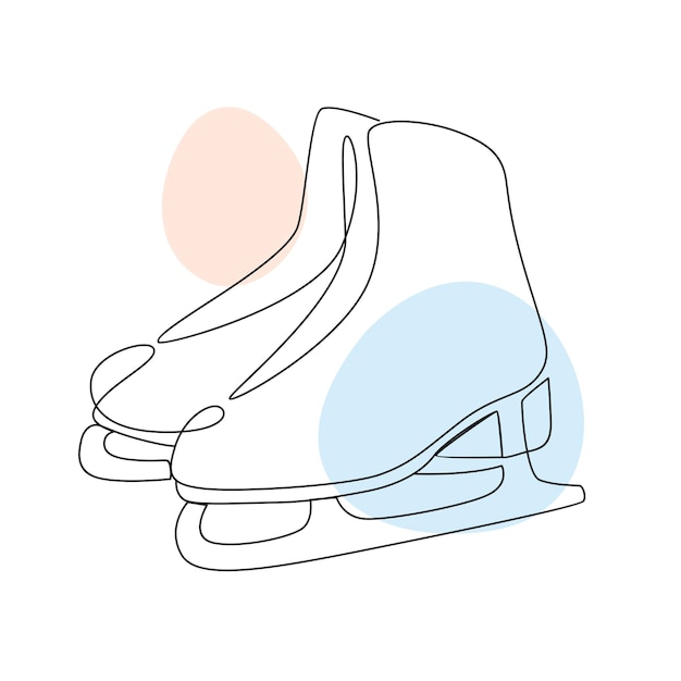 Skating shoes in continuous line art style