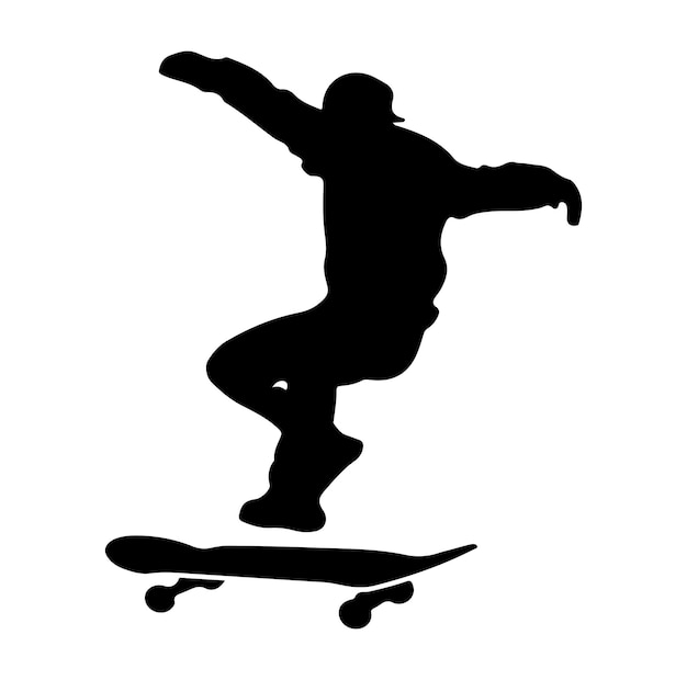 スケート シルエット ベクトルとスケート ボードの概念図