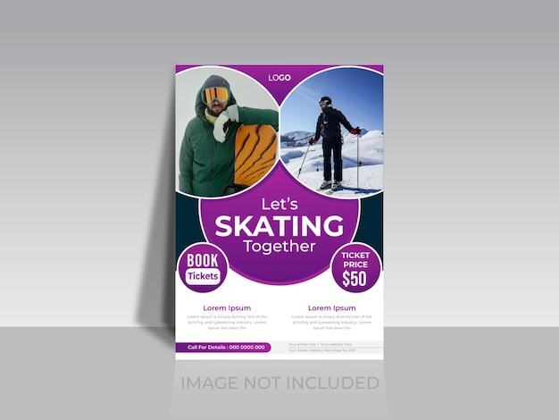 Vector skating tournament championship flyer, poster template