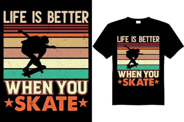 Skating tshirt design vector file