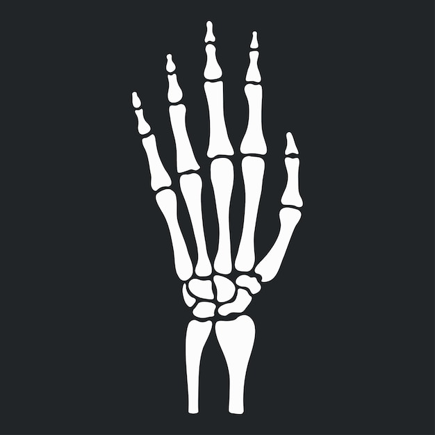 Skelet hand met botten pictogram. Vector illustratie.