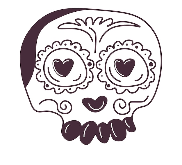 Skelet met bloemenornamenten santa muerte emoji