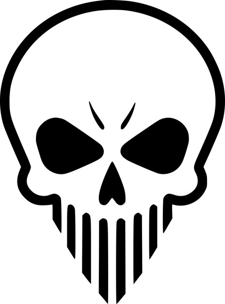 Skeleton Black and White Vector illustration