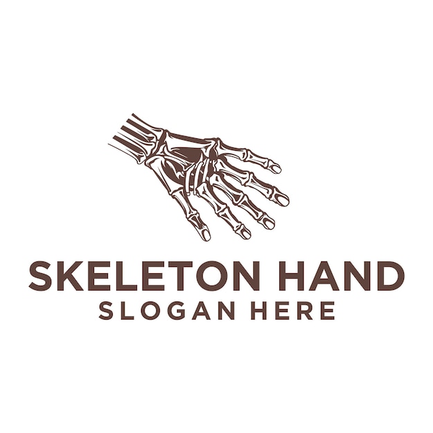 Векторная иллюстрация логотипа скелета руки