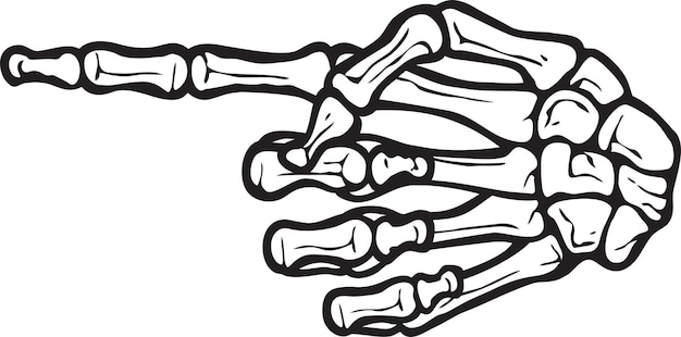 Vettore mano scheletro con dito puntato