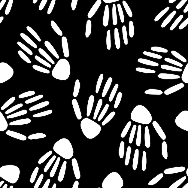 Skeleton hands seamless pattern bones pattern