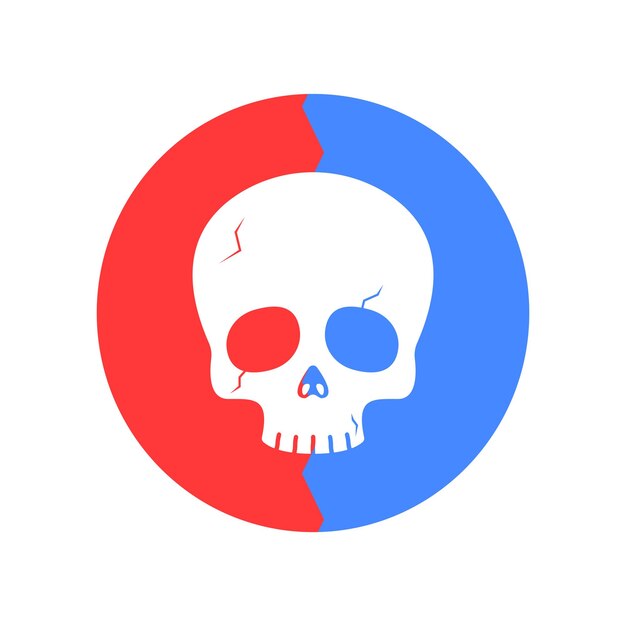 Vector skeleton head icon vector