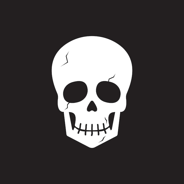 Vector skeleton head icon vector