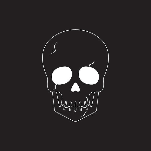 Vector skeleton head icon vector