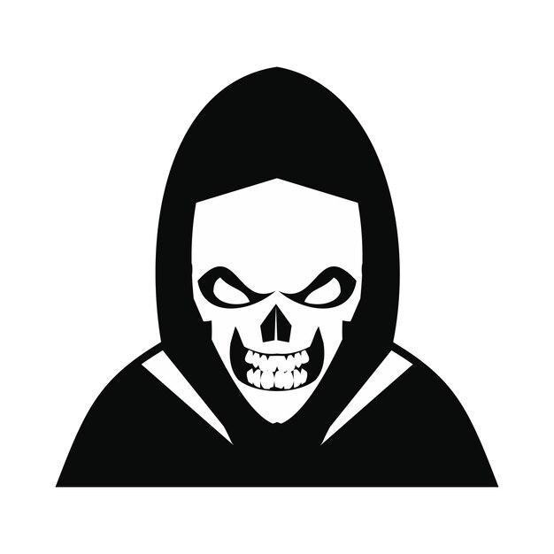 Skeleton icon black simple style on white